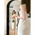 New Women's Slim Fit Show Thin Bottom Knitted Tank Top Dress Temperament Long Skirt