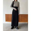New Japanese Vintage Fashion High Waist Skirt Slim Long Skirt