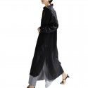 Cotton linen shirt skirt loose irregular bottom shirt sunscreen cardigan long knee length dress trendy dress cotton