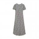 Spring diagonal cut rayon print with waistband to show slimming dress, fresh French floral floral style, lady temperament, commuting