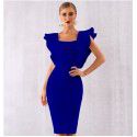 Summer Party Bandage Dress Sexy Ruffle Edge Butterfly Sleeve Tight Club Dress