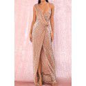 Spring/Summer Banquet Design Sense One Shoulder Sequin Gold Heavy Industry Evening Dress Women's Fishtail Dress