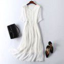 Summer New Women's Commuter Elegant Temperament White Silk Dress