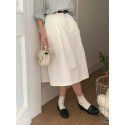 Spring New Korean Version Half Elastic Waist Umbrella Skirt High Waist Slim Solid A-line Mid length Half length Skirt for Women