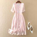 Summer New Women's Commuter Elegant Temperament White Silk Dress