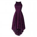 Newly popular European and American women's summer neck hanging sleeveless cocktail swing lace dress