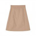 Spring/Summer New High Waist A-line Half Skirt Commuter Solid Cotton White Half Body Short Skirt