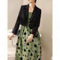 Tea Break French Vintage Strap Dress 2023 Summer New High Waist Long Dress Children