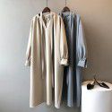 V-neck dress for women's spring new Korean version loose and elegant temperament lace up long skirt 