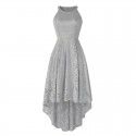 Newly popular European and American women's summer neck hanging sleeveless cocktail swing lace dress