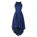 Newly popular European and American women's summer neck hanging sleeveless cocktail swing lace dress
