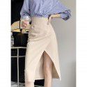 Spring New French High end Split Irregular niche Design Mid length Dress for Women