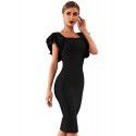 Summer Party Bandage Dress Sexy Ruffle Edge Butterfly Sleeve Tight Club Dress