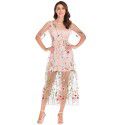 Spring New Large Women's Embroidered Lace Dress Summer Two Piece Set for Women