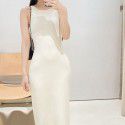 New Women's Slim Fit Show Thin Bottom Knitted Tank Top Dress Temperament Long Skirt