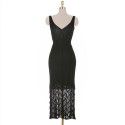 Spring/Summer Mid length Knitted Sling Dress for Women Sleeveless Outwear Over Knee Skirt Underlay Tank Top Long Dress