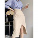 Spring New French High end Split Irregular niche Design Mid length Dress for Women