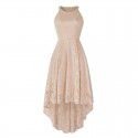 Newly popular European and American women's summer neck hanging sleeveless cocktail swing lace dress