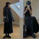 Round neck vest dress for women's spring new Korean style simple and elegant drape long skirt trend