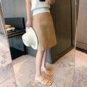 Spring/Summer New High Waist A-line Half Skirt Commuter Solid Cotton White Half Body Short Skirt