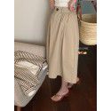 Spring New Korean Version Half Elastic Waist Umbrella Skirt High Waist Slim Solid A-line Mid length Half length Skirt for Women