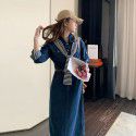 Small crowd design feeling shawl tea break French denim dress Women's spring long skirt