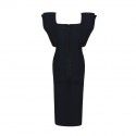 Summer Party Bandage Dress Sexy Ruffle Edge Butterfly Sleeve Tight Club Dress