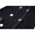French Vintage Dress Early Autumn Metal Button Art Light Luxury Chain Decoration Wrap Hip Skirt Elastic Knit Skirt