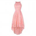Newly popular European and American women's summer neck hanging sleeveless cocktail swing lace dress