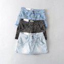 Summer Spicy Girls Retro High Waist Slim and Anti Shining Wrap Hip Short Skirt Women's Leggy Long Skirt Pants Denim Half Skirt