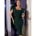 Summer Party Bandage Dress Sexy Ruffle Edge Butterfly Sleeve Tight Club Dress