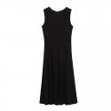 Round neck vest dress for women's spring new Korean style simple and elegant drape long skirt trend