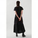 Summer New Round Neck Sleeveless Dress Two Color Pleated Pure Cotton Loose Mid length Cake Dress