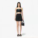 Spring/Summer New Cross Flower Split Dress Black Slim Fit Dress