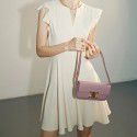 Summer New Elegant and Playful French Dress with Small Shoulders, Black Slim and Charming Skirt for Women