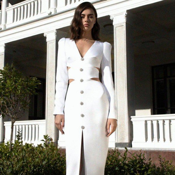 White French Slim High end Vintage Dress Knitted Slim Fit European and American Fashion Women's Spring and Summer