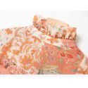 Spring/Summer New Wooden Ear Collar Print Mid length Holiday Style Belt Dress