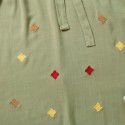 Summer Vintage Art Long sleeved Women's Dress Bohemian Small V-neck Embroidered Waist Dress