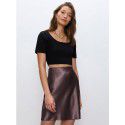 Sour Silk Satin High Waist Drop A-line Half length Skirt Mulberry Silk Spring/Summer Short Skirt Girl