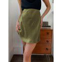 Sour Silk Satin High Waist Drop A-line Half length Skirt Mulberry Silk Spring/Summer Short Skirt Girl