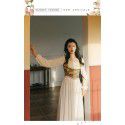 Vintage oil painting embroidery stitching lace up velvet dress