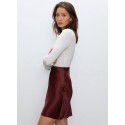 Sour Silk Satin High Waist Drop A-line Half length Skirt Mulberry Silk Spring/Summer Short Skirt Girl