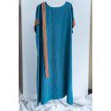 Spring and Summer Women's New Copper Spandex Contrast Loose Pullover, Belt, Dress, Robe, Multi Color