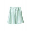 Sour Silk Satin High Waist Drop A-line Half length Skirt Mulberry Silk Spring/Summer Short Skirt Girl