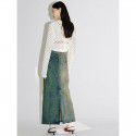 Spring New Wrapped Hip Skirt Women's Straight to Floor Denim Half length Skirt