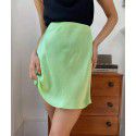 Sour Silk Satin High Waist Drop A-line Half length Skirt Mulberry Silk Spring/Summer Short Skirt Girl