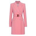 Spring and Autumn New Fashion High grade Solid Color Belt Long Sleeve Slim Fit Style Commuter Suit Dress