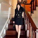 Spring and Autumn New Fashion High grade Solid Color Belt Long Sleeve Slim Fit Style Commuter Suit Dress