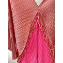 Pleated color matching tassel dress Spring new loose size slim fishtail skirt