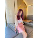Sour Silk Satin High Waist Drop A-line Half length Skirt Mulberry Silk Spring/Summer Short Skirt Girl